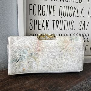 Ted Baker White Floral Leather Wallet